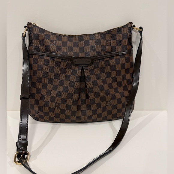 Elegant  Brown Checkered Shoulder Bag - Picture 9 of 11